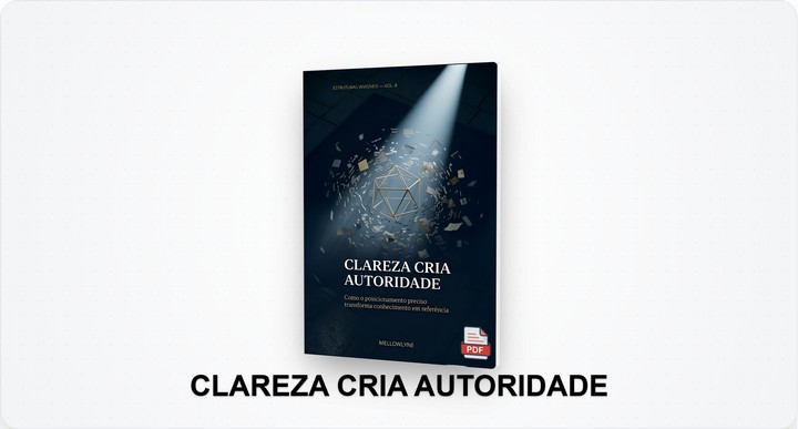Capa do ebook Clareza Cria Autoridade — framework Problema + Perspectiva + Contraste para posicionamento intelectual